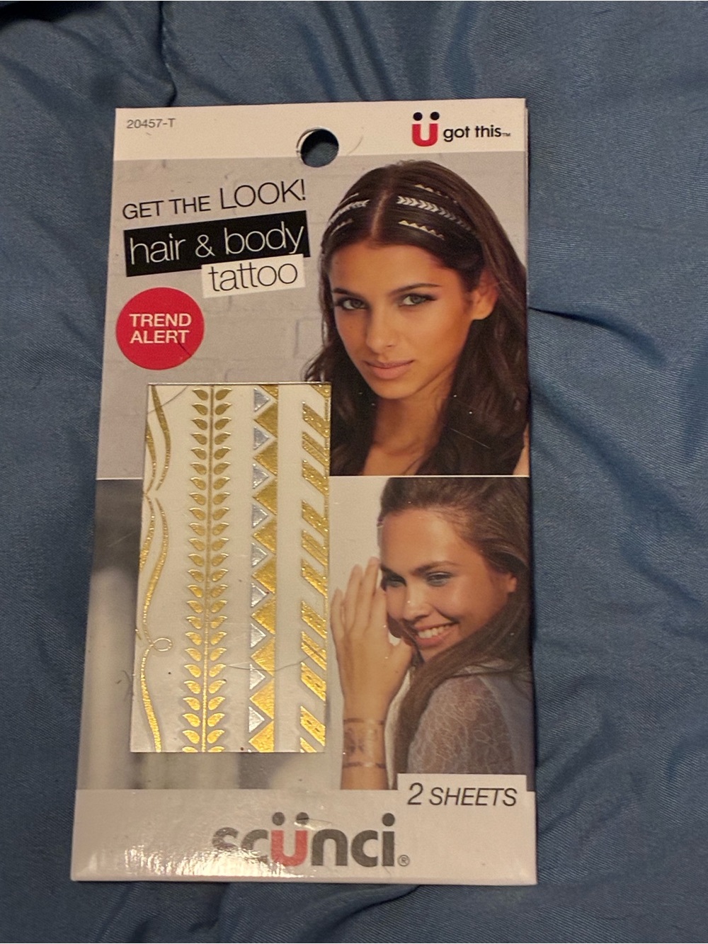 Gold Hair & Body Tattoo Stickers - Metallic Accent Strips